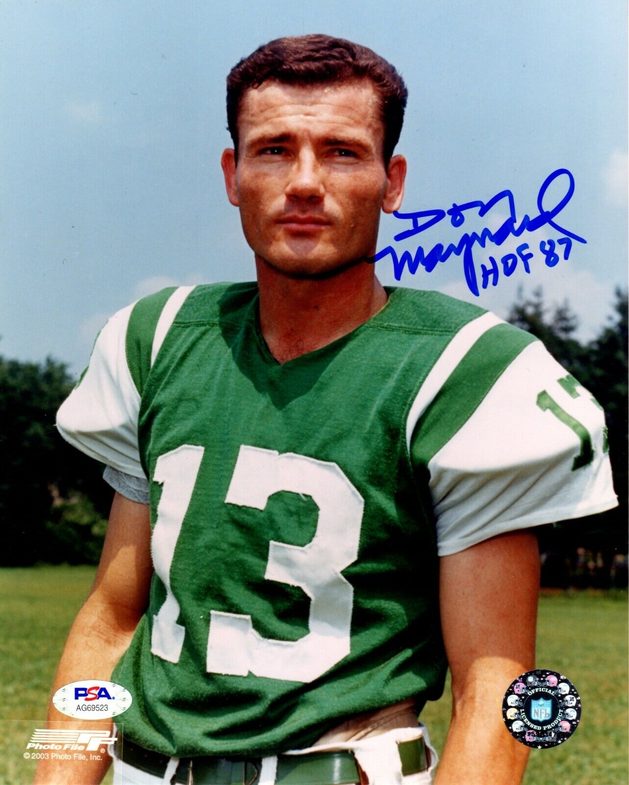 Don Maynard autographed signed inscribed 8x10 Photo Poster painting NFL New York Jets PSA COA