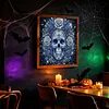 Partial Drill 5D Diamond Painting Kit Skull Abstract 30x30cm(Blue Skull)