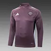 2025/2026 Manchester United Half-Pull Training Suit Gray Purple Football Shirt 1:1 Thai Quality