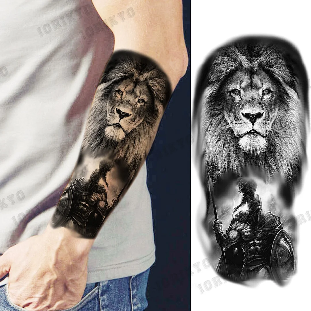 Sdrawing Devil Skeleton Temporary Tattoos For Men Adult Women Wolf Compass Gangster Fake Tattoo Washable Body Art Tatoo Sticker