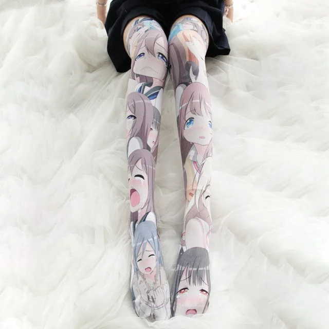 Cute Anime Face Knee Socks SP17014