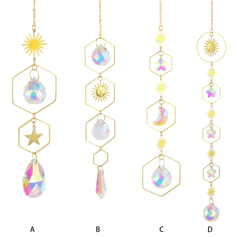 Crystal Wind Chime Ball Star Pendant Hanging Garden Home Xmas Party Decor