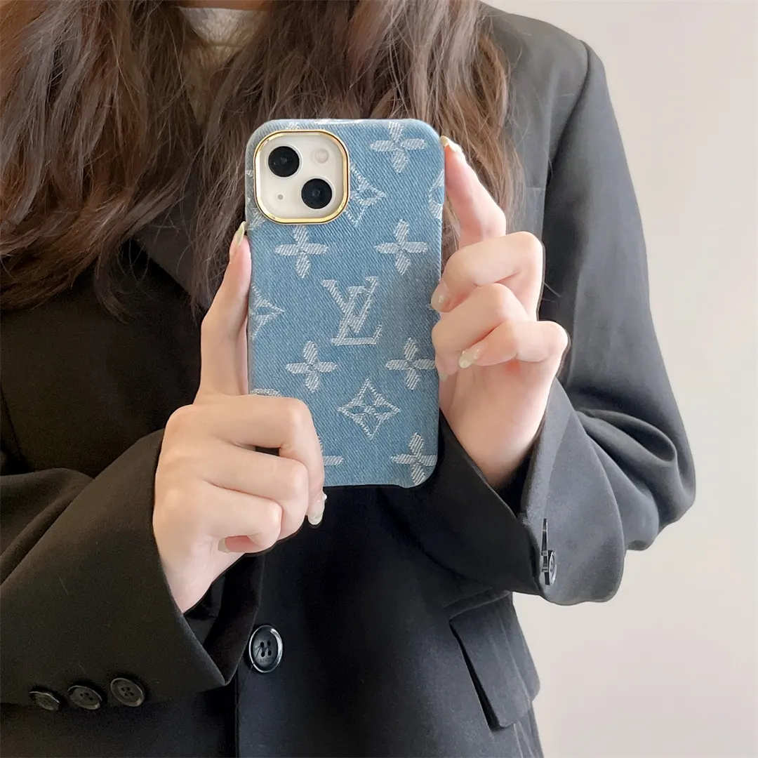 LV Monogram Denim Jacquard Fabric Apple iPhone Case