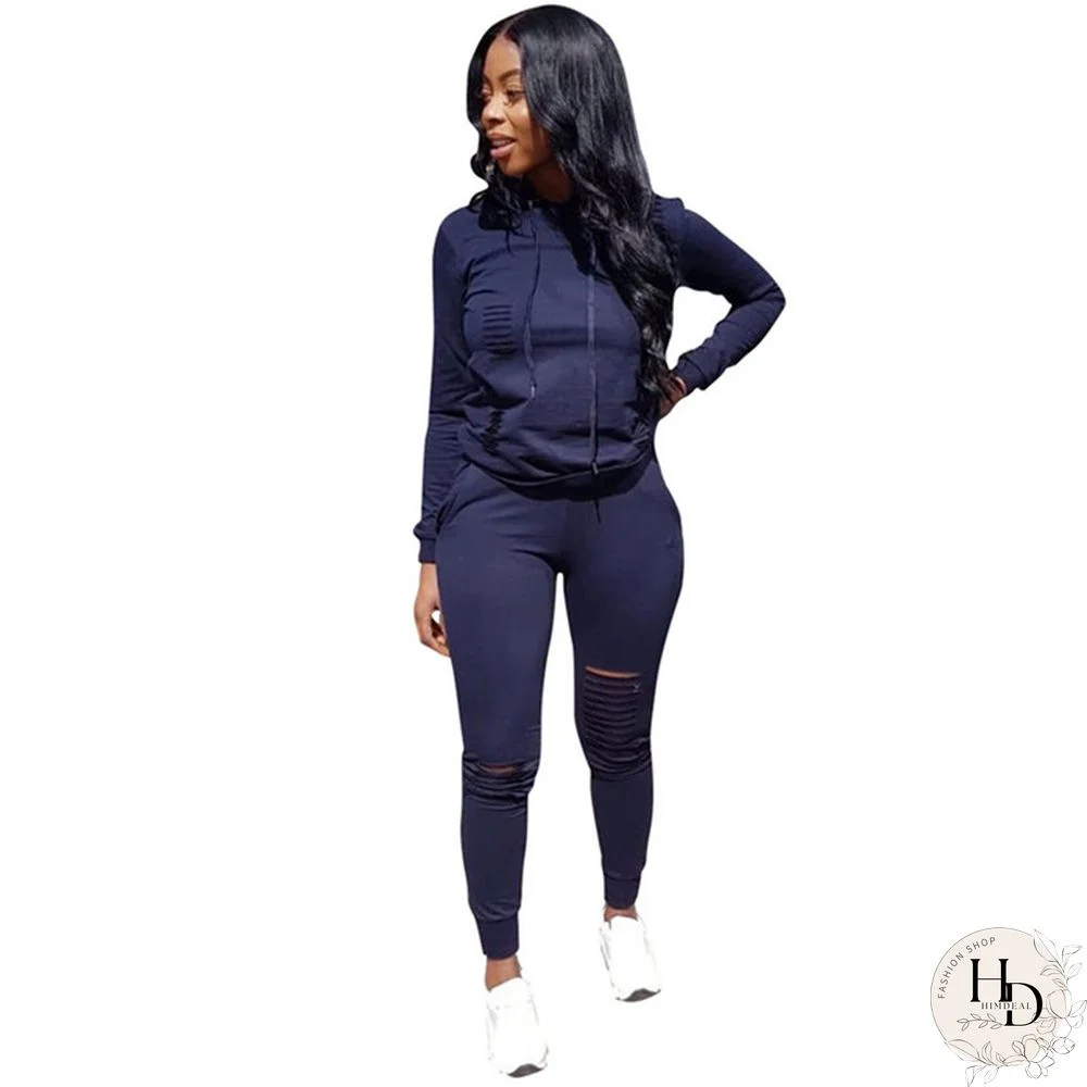 Royal blue Drawstring Mid Solid pencil Two-piece suit