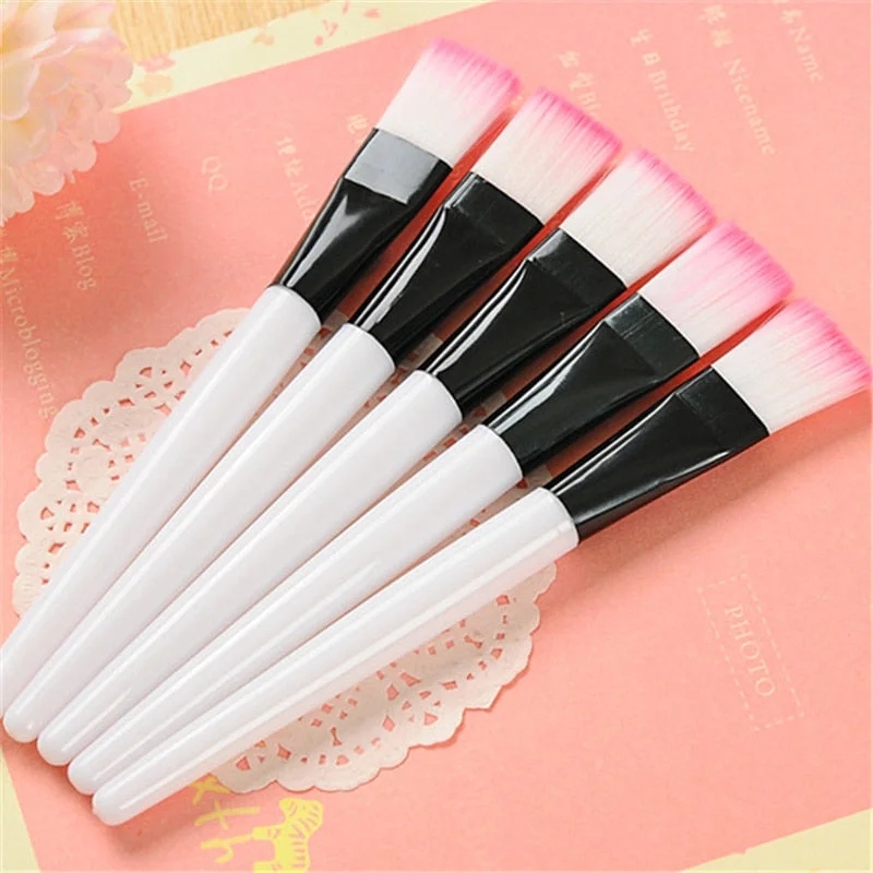 2pc Professional Mask brush Soft Nylon Makeup Brushes White Or Pink Plastic Handle Cosmetic Make up Tools Convenient and Clean