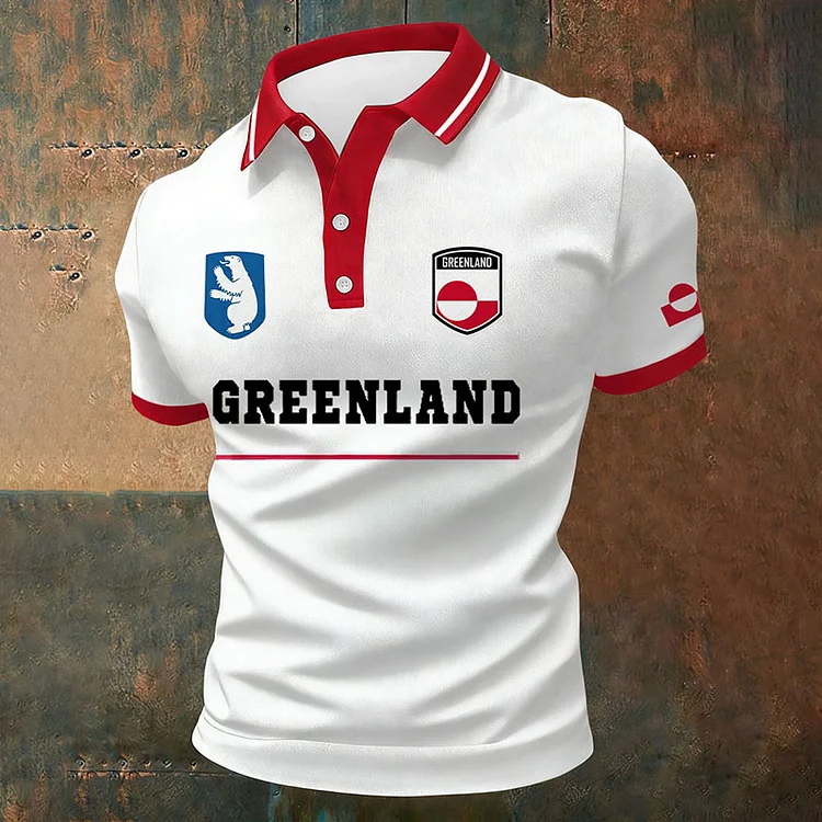 Men's Greenland Printed Casual Polo Shirt