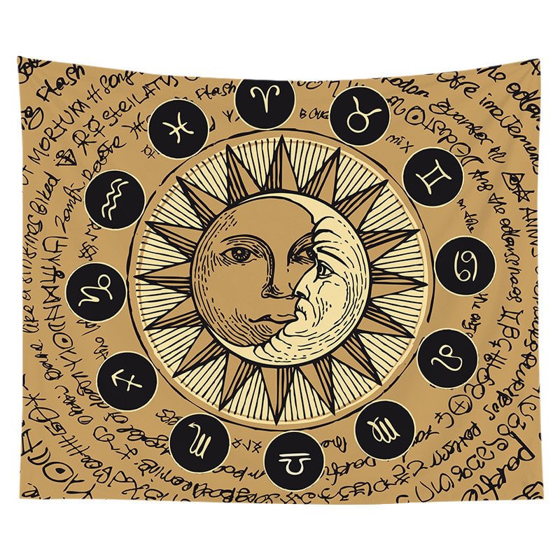   Sun Moon Letter Printed Room Decoration Background Cloth - Neojana