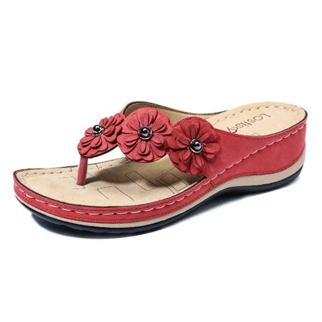 Stunahome™ Women's Flowers Clip Toe Wedge Beach Sandals  Stunahome.com
