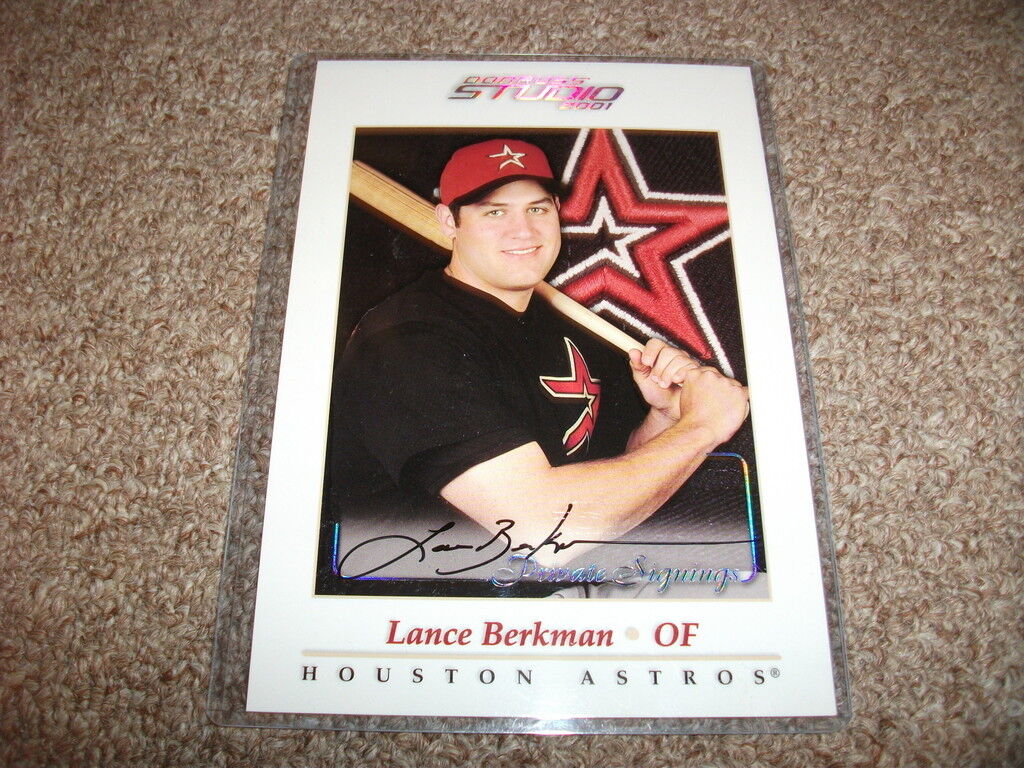 Lance Berkman 01 Studio Signed 5x7 Baseball Card Photo Poster painting