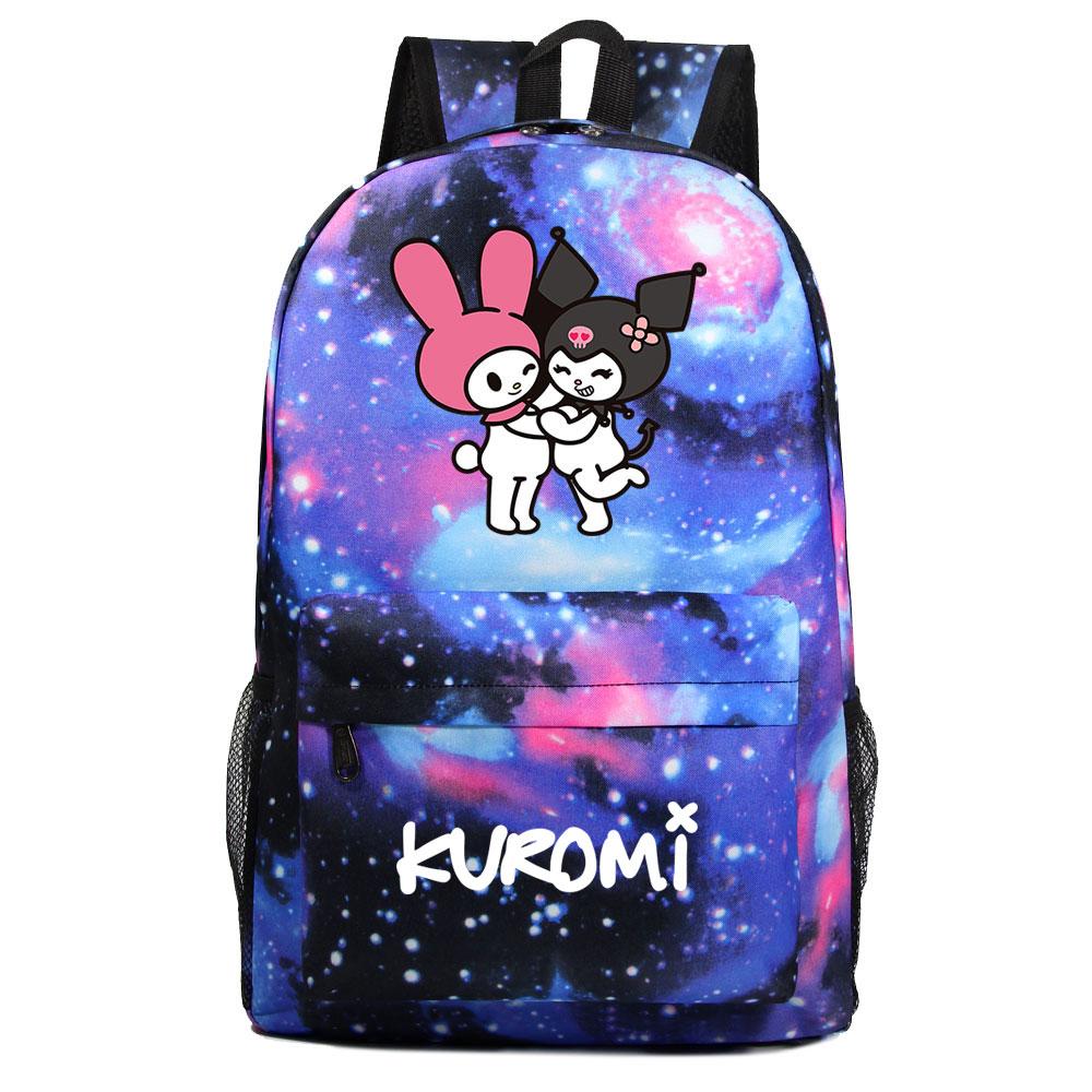 Mayoulove Kuromi Backpack Lightweight Design with Spacious Compartments for School and Travel-Mayoulove