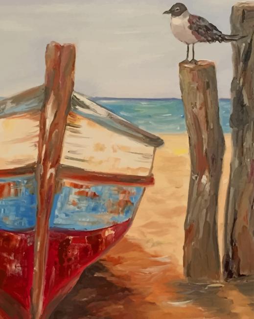 

Boat And An Old World Sparrow – Paint By Numbers - 40*50CM, 501 Original