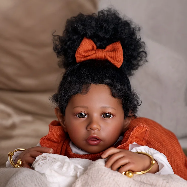 Babeside Quiet Reborn Baby Daimon 20" Afircan American Older Girl Building Lovely Memories