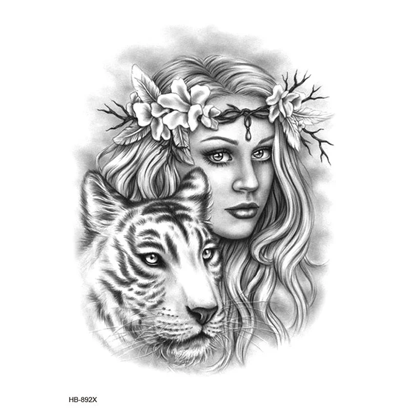 Temporary Tattoos Fake Tattoo Sticker Skull Joker Clown Tatto Hand Arm Foot Body Art Tiger Owl Tatoo Waterproof Tattoos