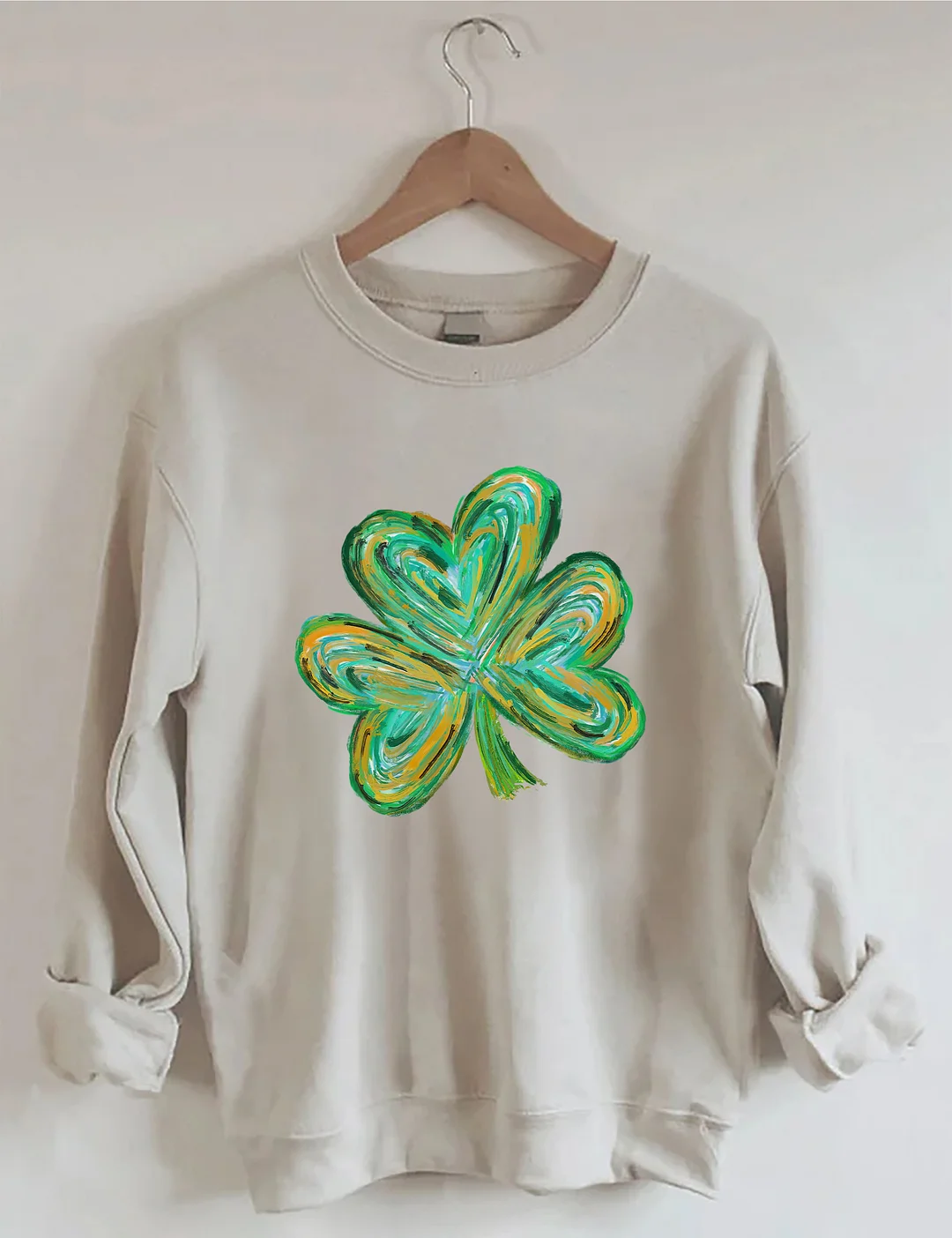 Cute St Patricks Four Leaf Clover Sweatshirt