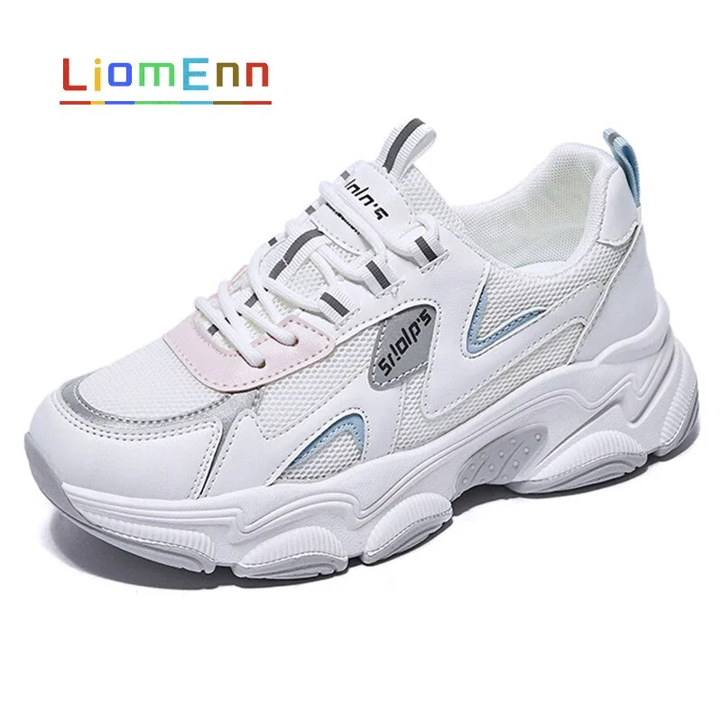 2021 Fashion Chunky Women's Platform Sneakers Women Shoes Korean Casual Sport Shoes White Vulcanized Tennis Female Basket Femme