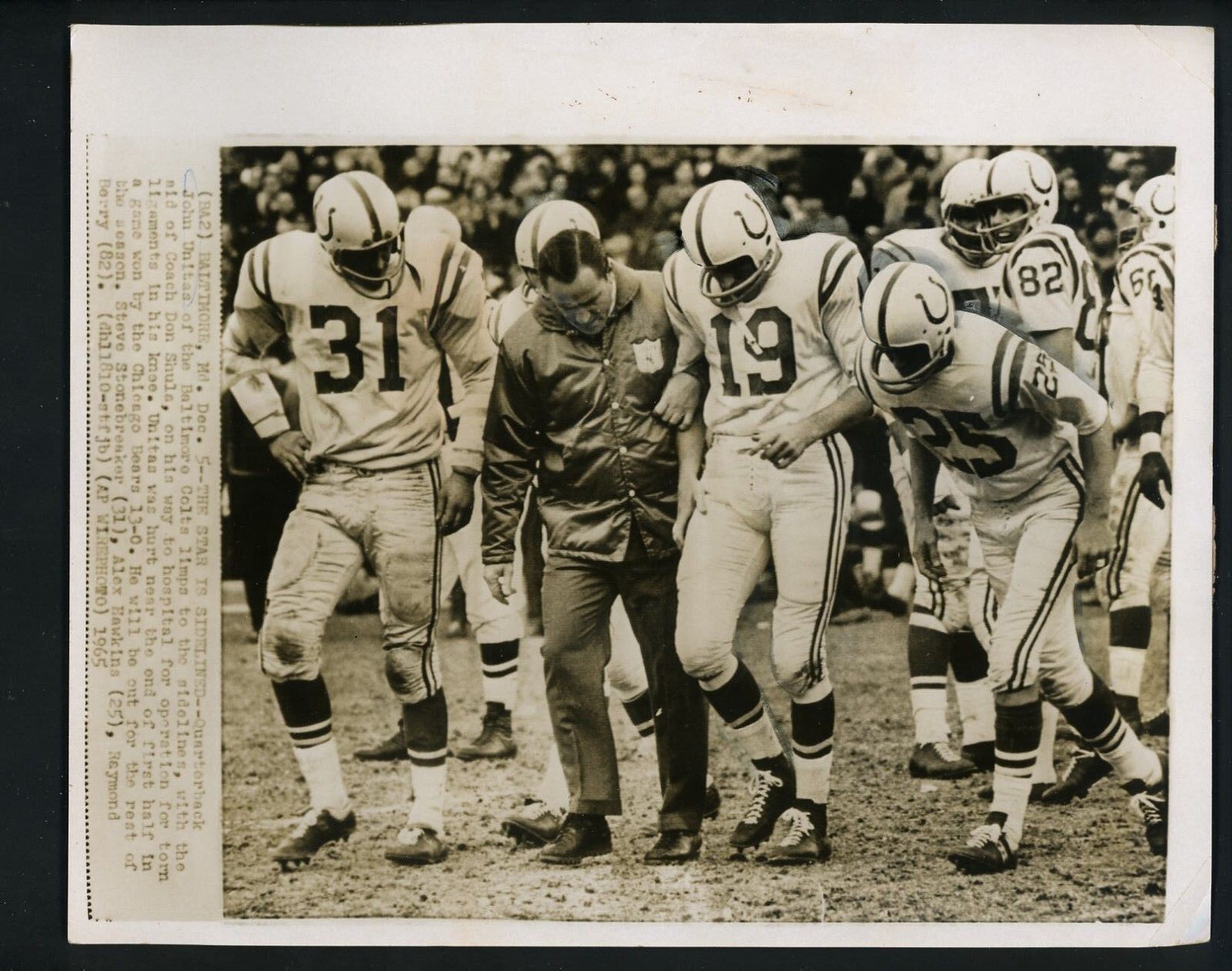 Johnny Unitas & Don Shula 1965 Press Photo Poster painting Baltimore Colts Stonebreaker Hawkins