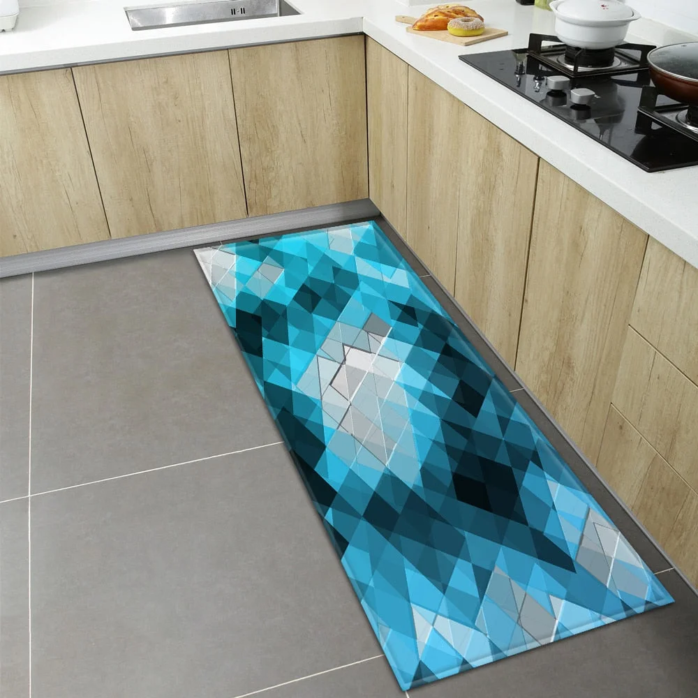 Modern Kitchen Mat Home Entrance Doormat Hallway Bathroom Anti-Slip Long Rug Bedroom Living Room Balcony Floor Decoration Carpet