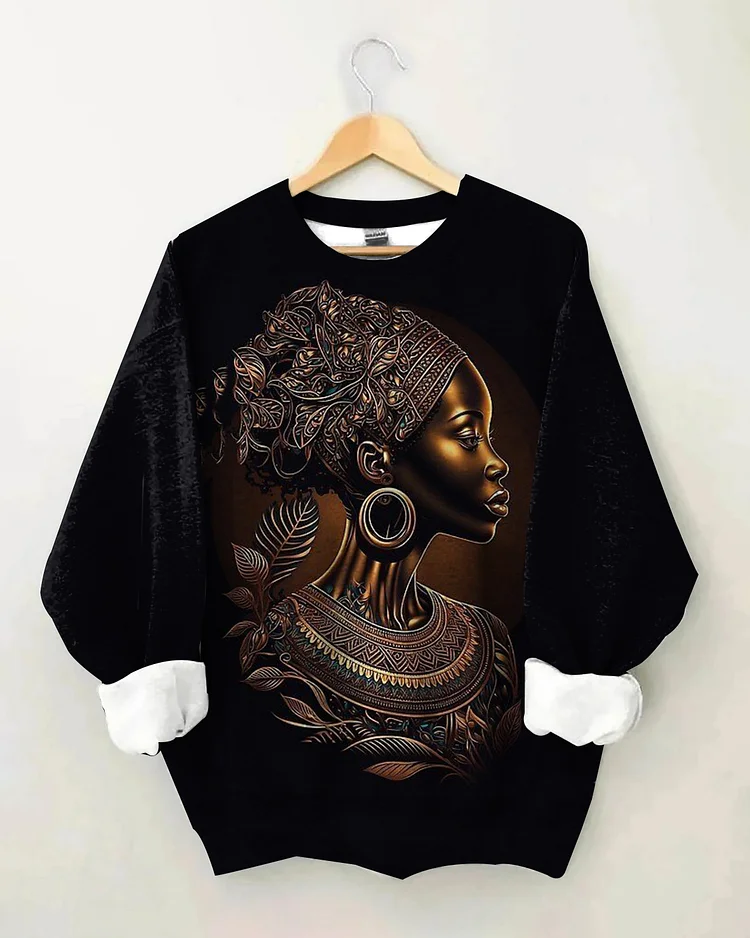 Metallic Art Portrait Crewneck Sweatshirt