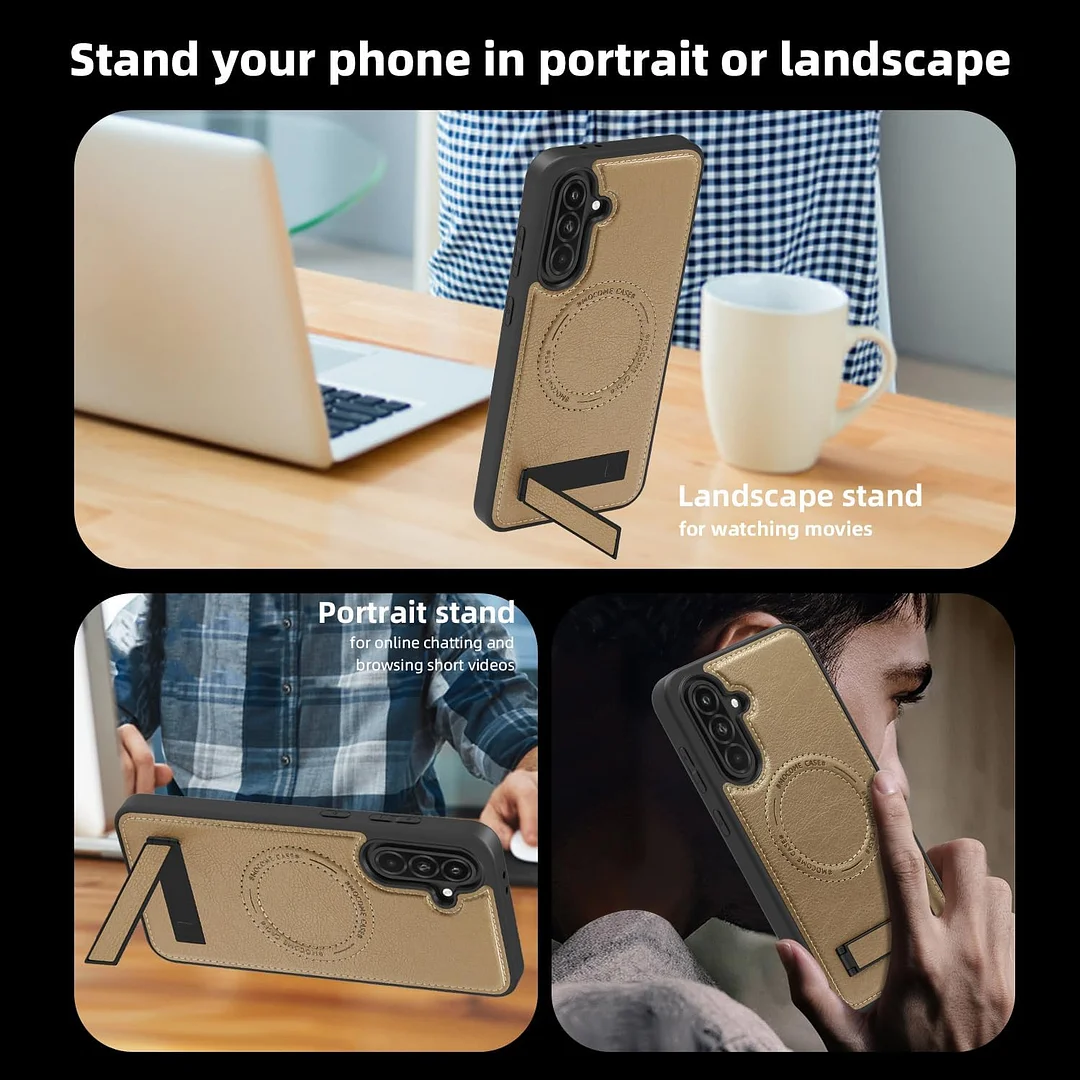 Samsung Galaxy Z Fold 6 Leather Case Magnetic Protective Case Holder Phone Case