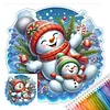 Snowman Full 18CT 2 Strands DIY Stamped Cross Stitch Kits for Beginners Adults Home Wall Decor Cross Stitch Art and Crafts Kits 25x25cm