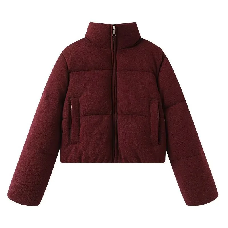 Nigikala Nigikala New Fashion Temperament Women's Knitted Fabric Standing Collar Warm Cotton Suit 6318228