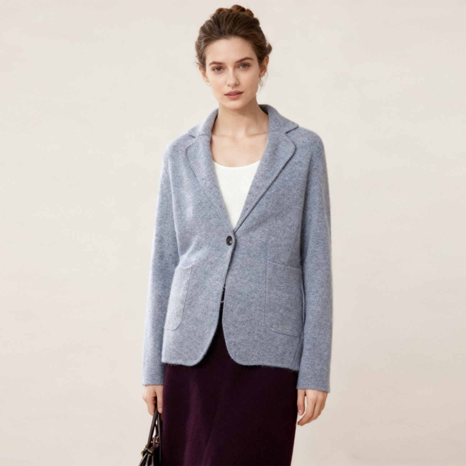 Keep Warm Women's Cashmere Blazer REAL SILK LIFE