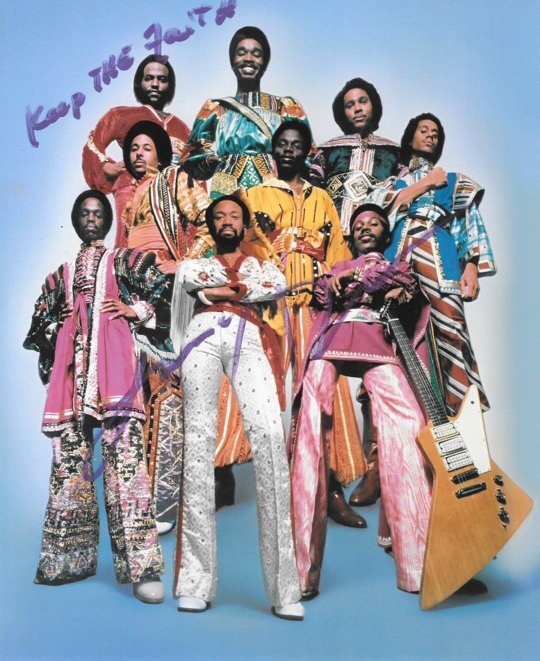 * LARRY DUNN * signed 8x10 Photo Poster painting * EARTH, WIND & FIRE * COA * 3