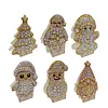 6pcs DIY Pearl Diamond Painting Christmas Cards Set&ndash; Freestanding 3D Holiday Greeting Cards with Writable Back, Festive Table Display Decor