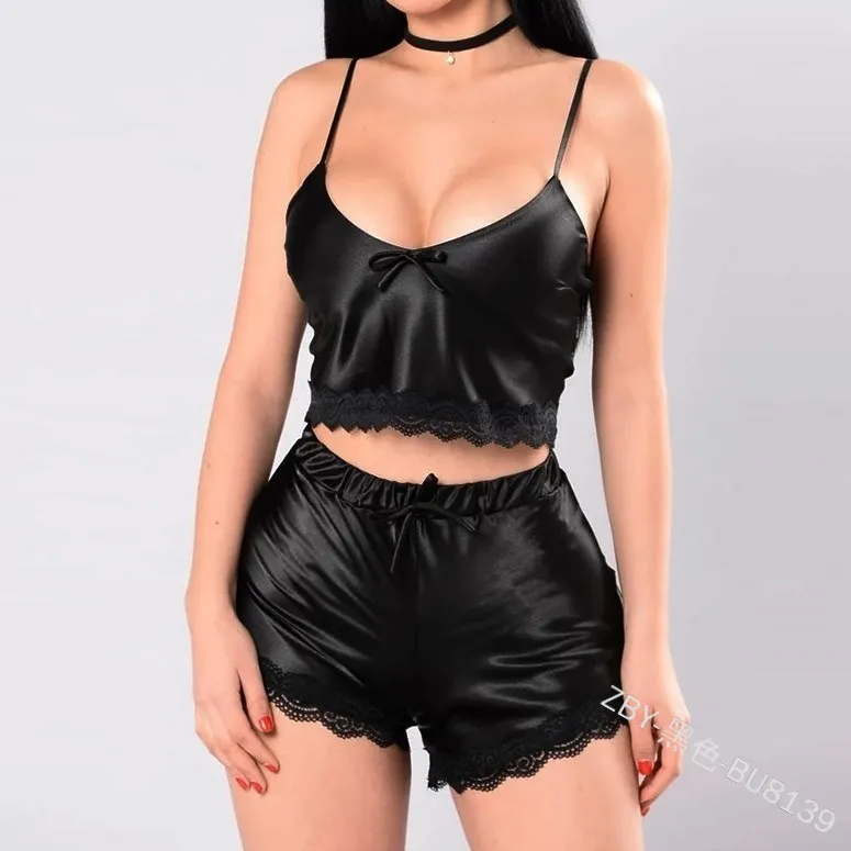 Churchf Sex Lingerie Set High Elastic Garlic Home Pajamas Sexy 2 Sets 8139