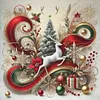Christmas Tree Elk-11CT Stamped Cross Stitch 40*40cm/15.75*15.75in tapestrymarket