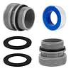 Compatible for Intex 4560 Plastic Pool Pump Hose Adaptor Leak Proof 40mm To 1.5 Inch Converter Kit Rust Proof Pool Hose Fitting Adapter Kit Pools Filter Pumps Piping Parts