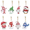 8PCS Diamond Painting Snowman Keychains Pendant