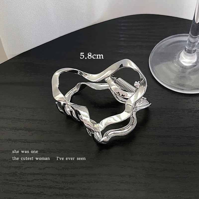 Casual Minimalist Women’s Star Solid Color Alloy Metal Hollow Out Hair Clip Hairpin Hair Claws