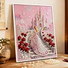 (40x50cm)DIY Pearl Painting Castle Princess Flower Framed Handmade Pearl Material Art Kit Living Room Decor