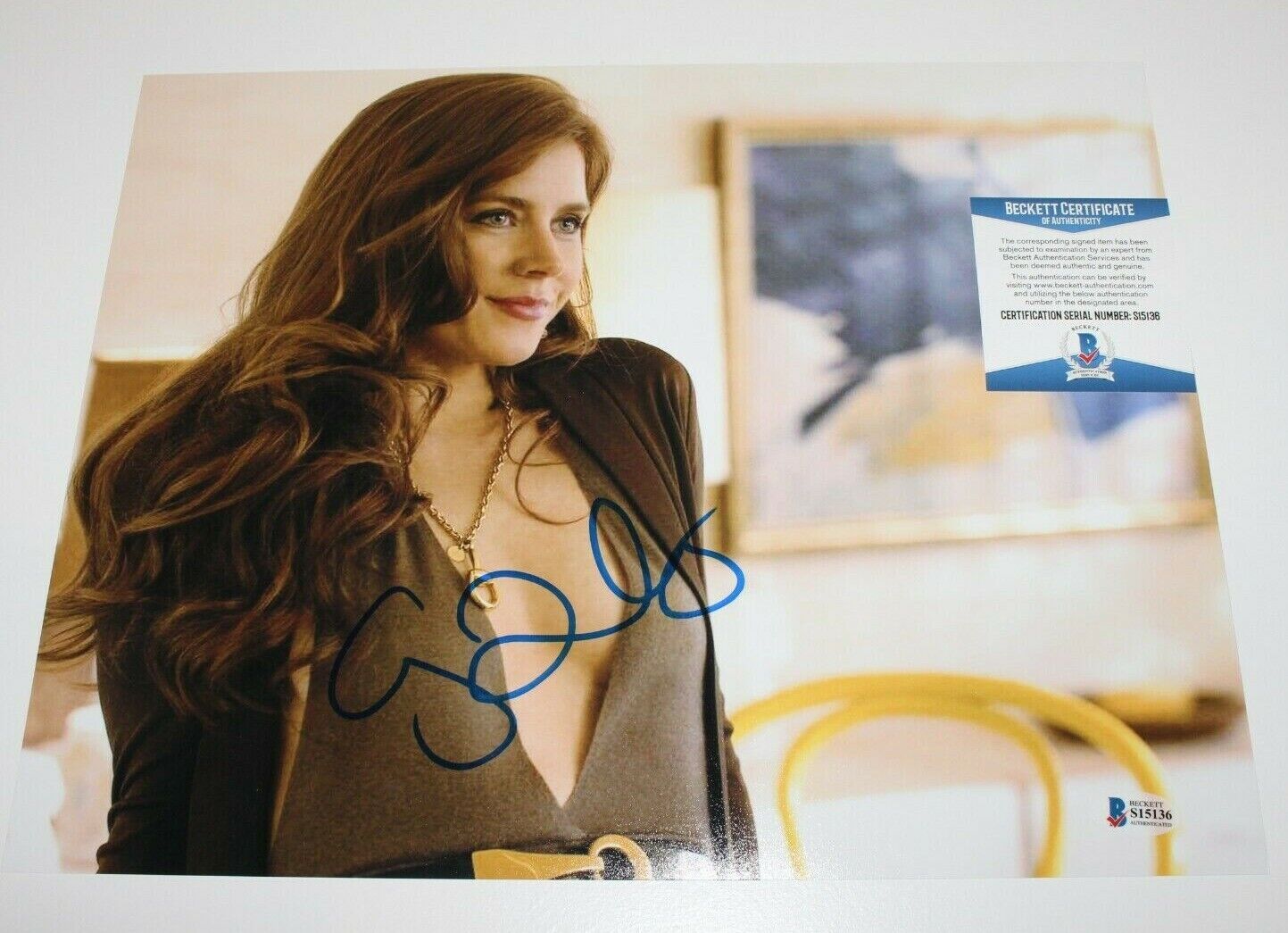 AMY ADAMS SIGNED 11x14 Photo Poster painting BECKETT COA 2 SHARP OBJECTS AMERICAN HUSTLE MOVIE