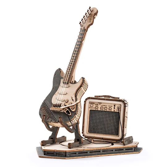 ROKR Electric Guitar Model 3D Wooden Puzzle TG605K Robotime United Kingdom