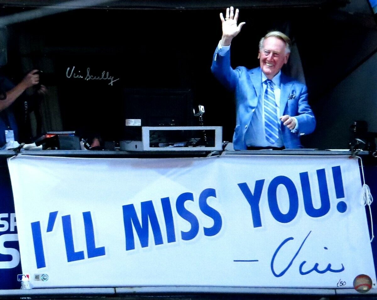 Vin Scully Signed Autographed 16X20 Photo Poster painting I'll Miss You