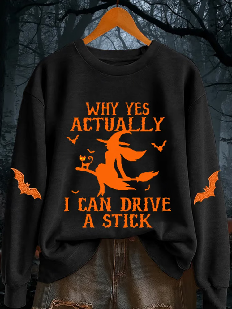 Women's Why Yes Actually I Can Drive A Stick Sweatshirt wearshes