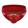 Men's Mid-Rise Sexy Ice Silk Mesh Briefs
