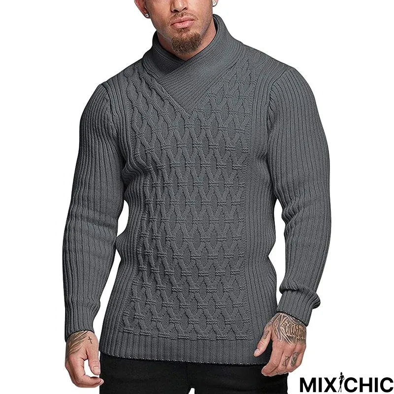 Men's Solid Color Long Sleeve Sweater
