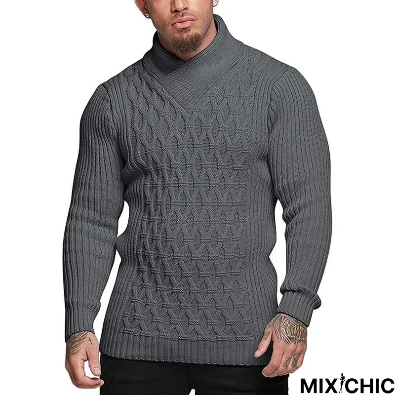 Men's Solid Color Long Sleeve Sweater