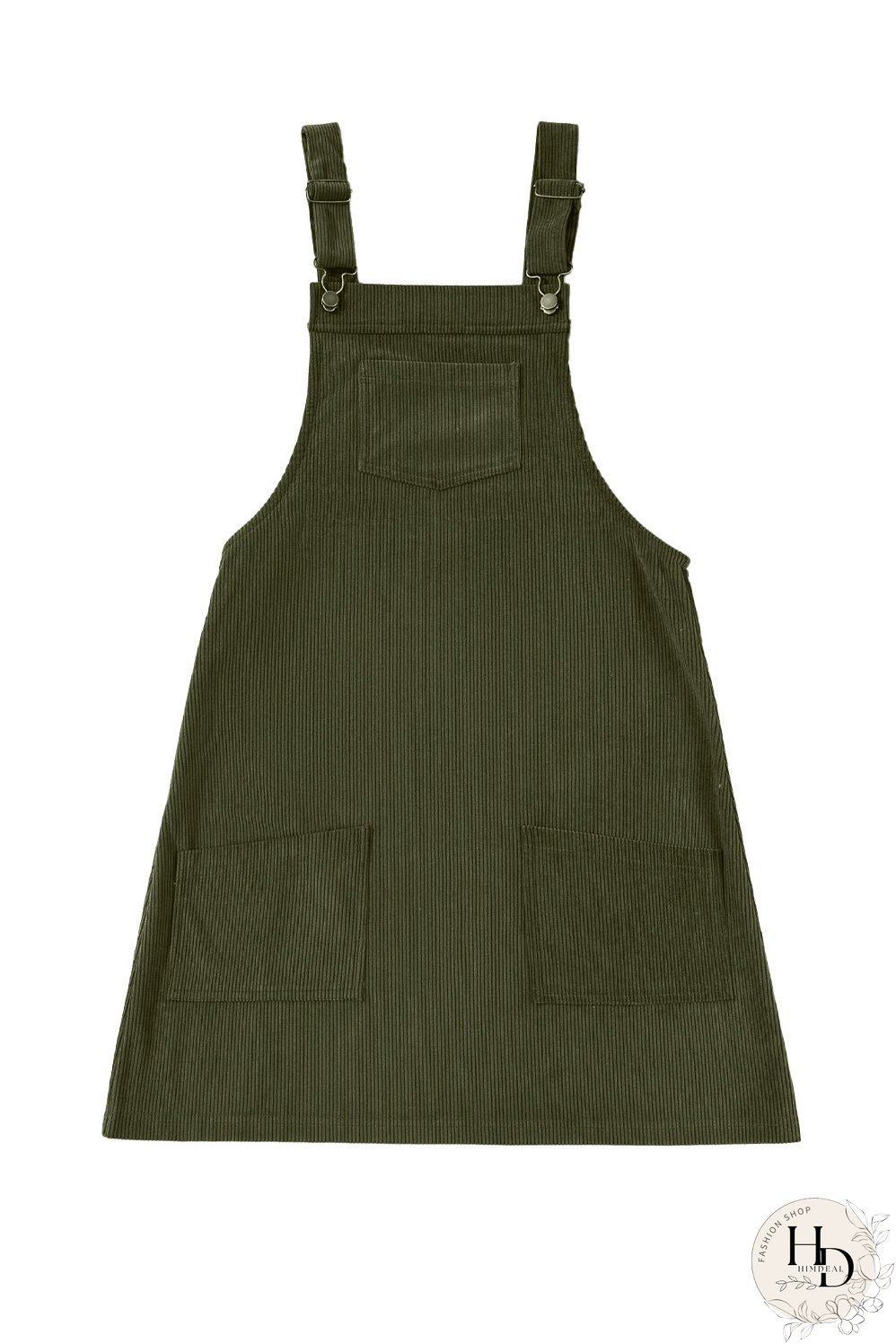 Women's Olive Green Corduroy Mini Dress