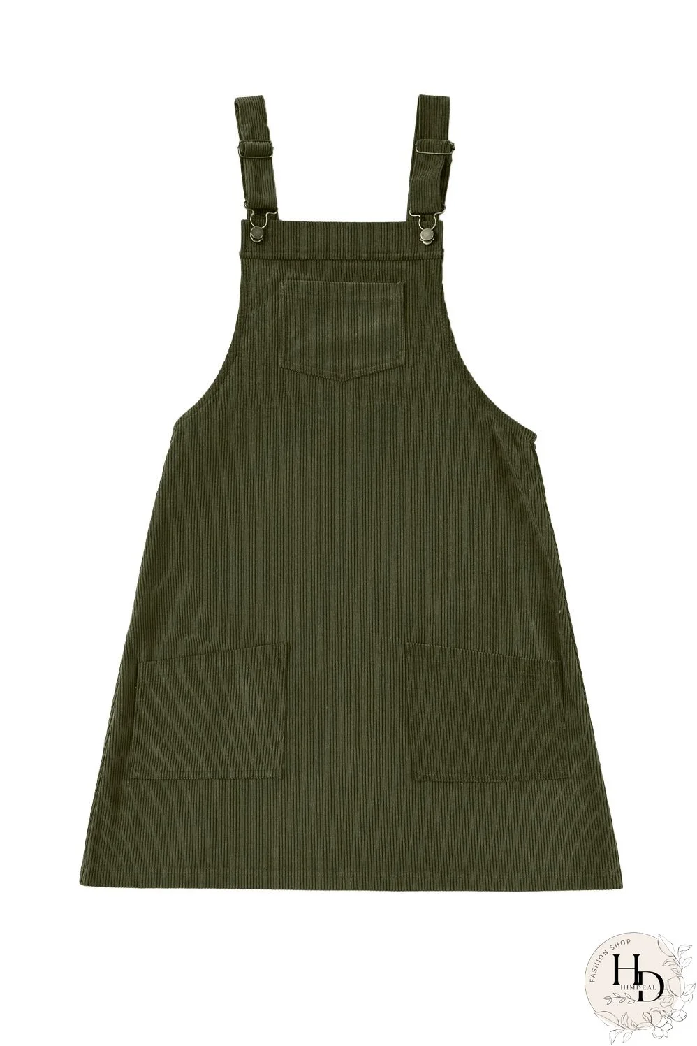Women's Olive Green Corduroy Mini Dress