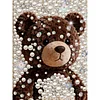 DIY Pearl Painting Brown Bear for Home Decor with Frame(30x40cm)