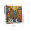 Maisons street-full rond diamant peinture-30 * 30cm