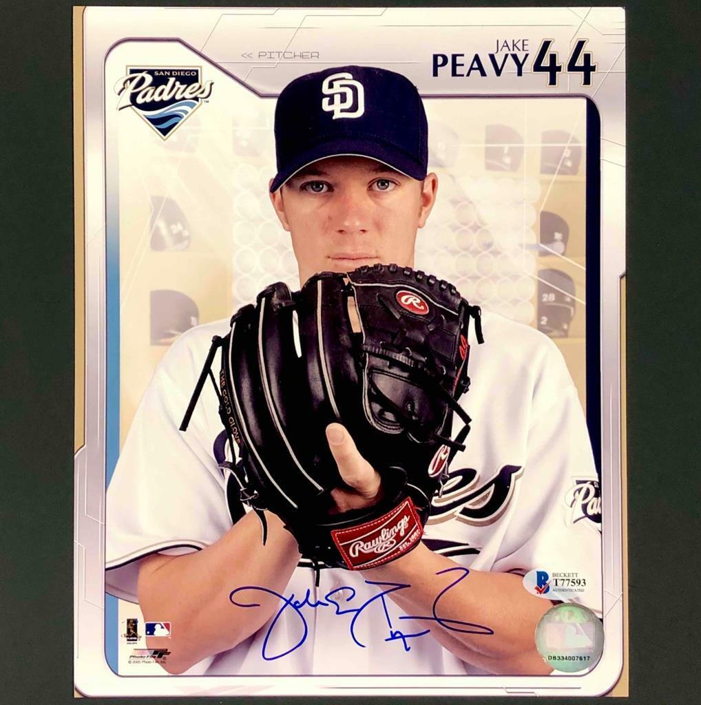 Jake Peavy autograph San Diego Padres 2007 CY signed 8x10 Photo Poster painting BAS COA Beckett