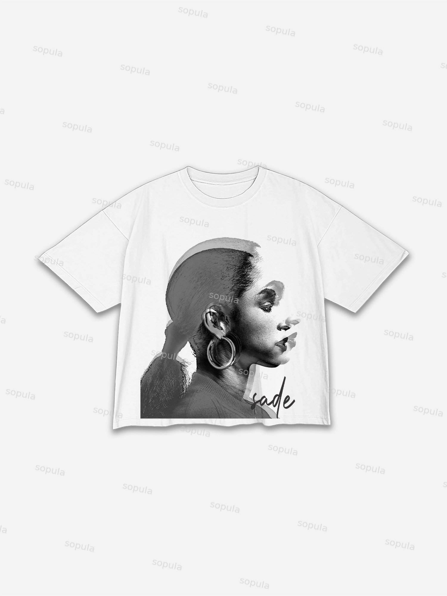 Sade Adu Print Cropped T-shirt
