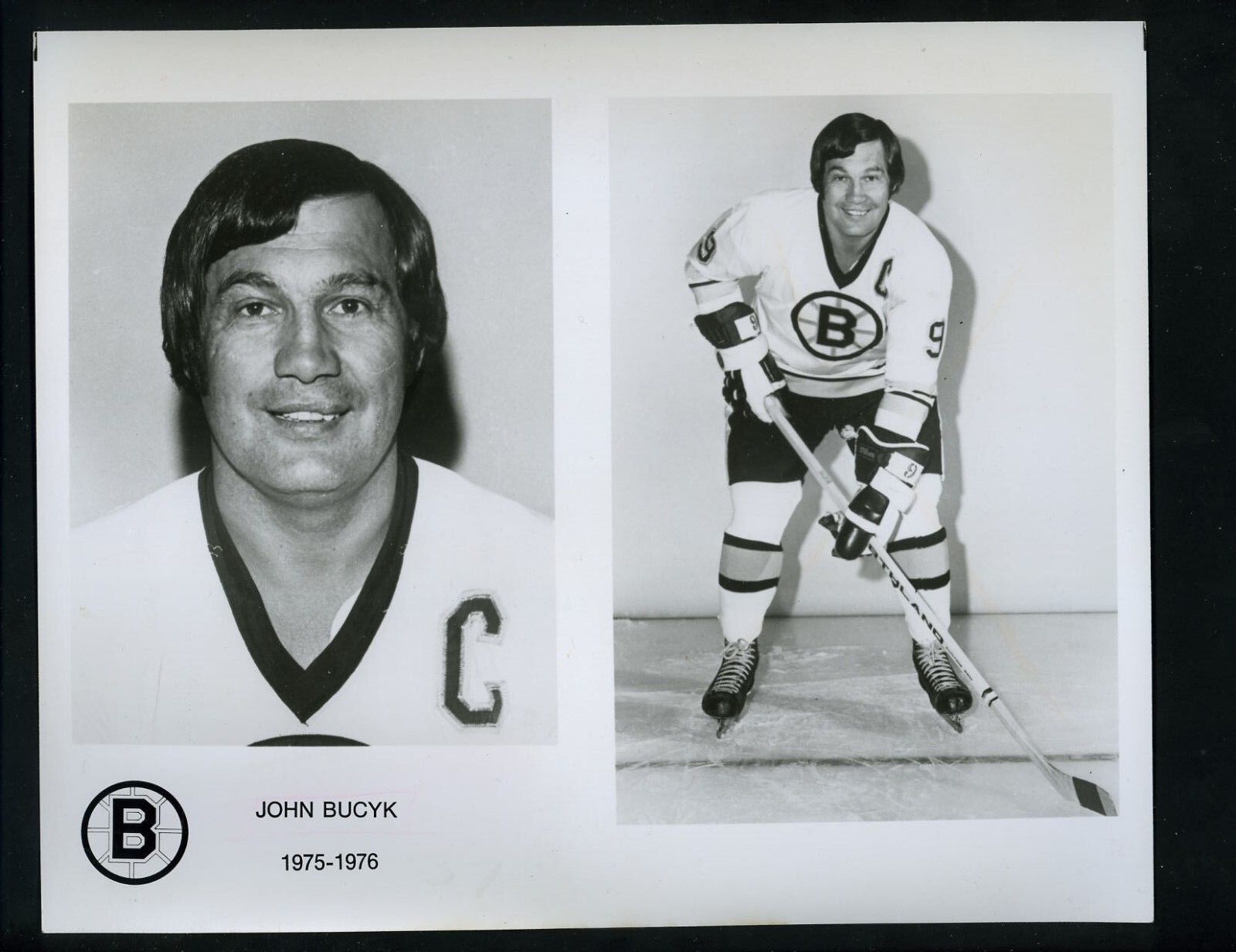 Johnny Bucyk 1975 team issued Press Photo Poster painting Boston Bruins