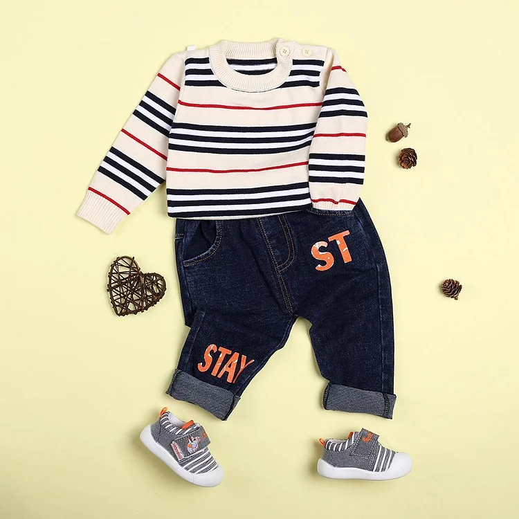  Striped knitted sweater for 22'' reborn baby doll boy - RSDP-Rebornbabypuppen-Rebornbabypuppen.de