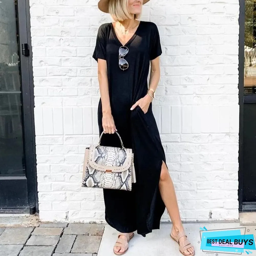 Summer Leisure Split Maxi Dress